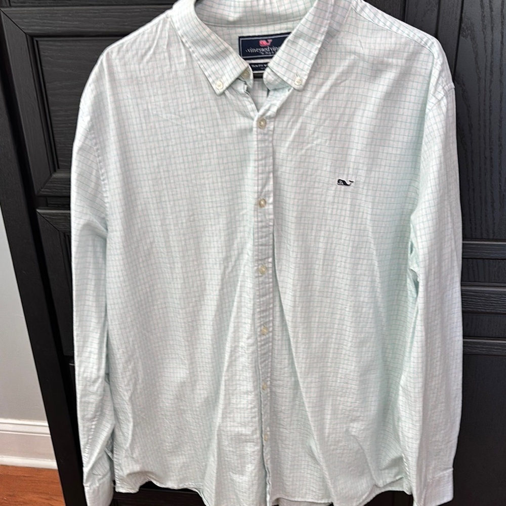 Vineyard Vines Men's Green Checkered Shirt